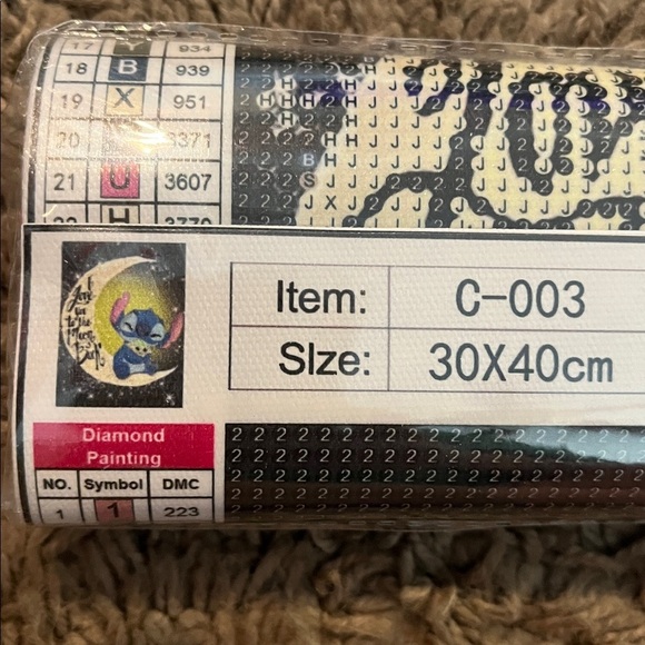 Disney Other - Disney Stitch Diamond Painting Kit - Black, White, Blue